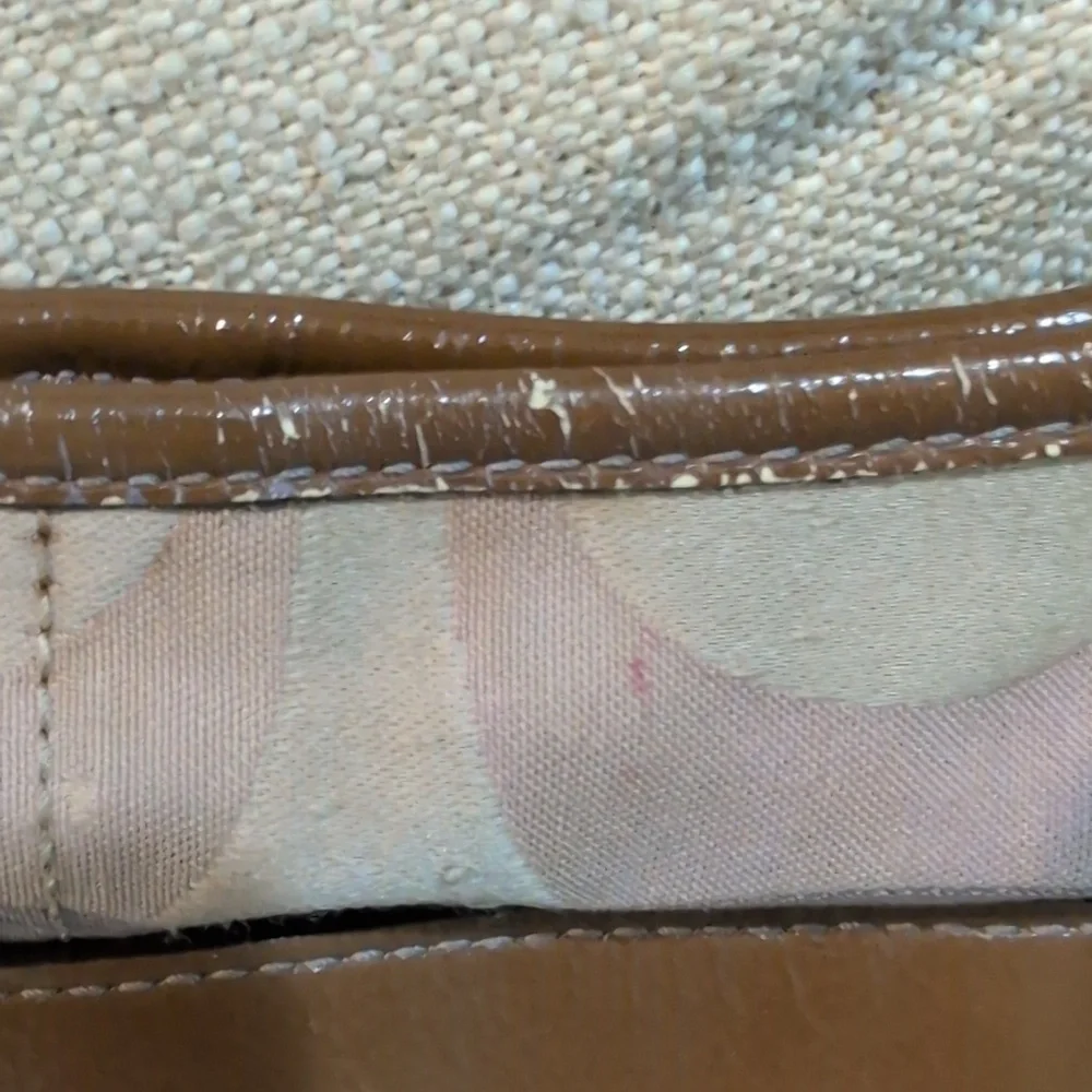 Coach Tan, Brown and Purple Crossbody Bag